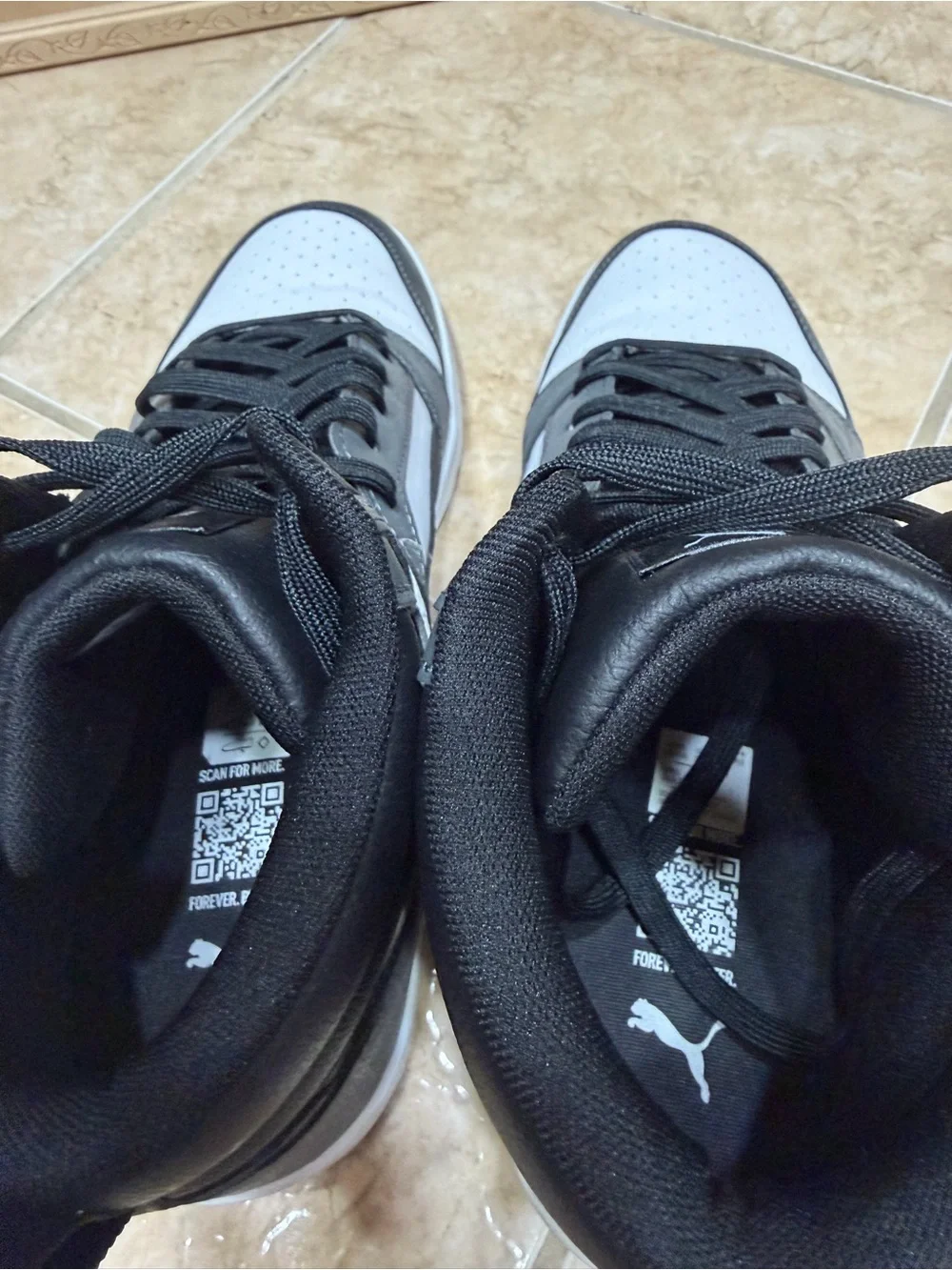 Puma Men’s High-Top Sneakers - Black & White